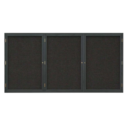 Single Door Enclosed EZ Tack Board,36x36, Header,Light Oak/Grey